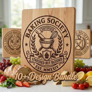 Funny Kitchen Sayings, Vintage Baking Designs for Charcuterie Board Engraving