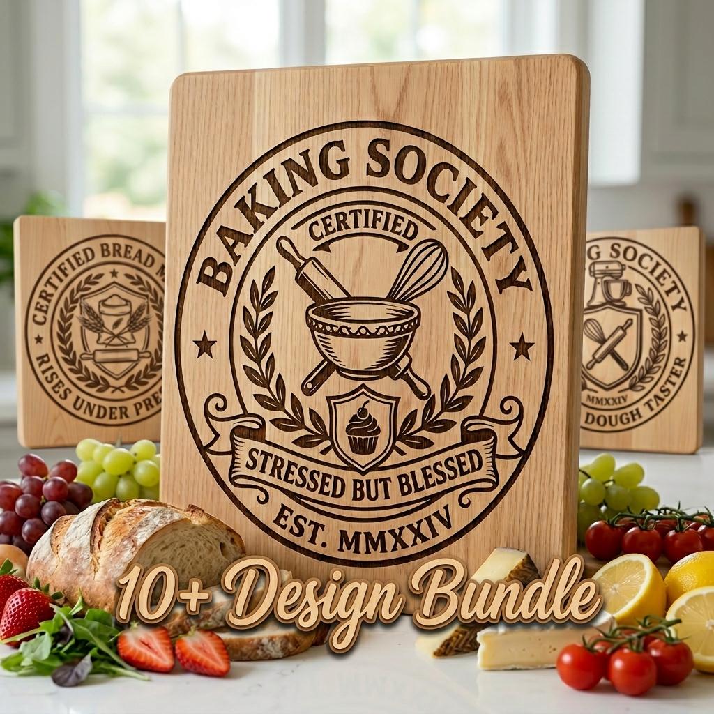 Funny Kitchen Sayings, Vintage Baking Designs for Charcuterie Board Engraving