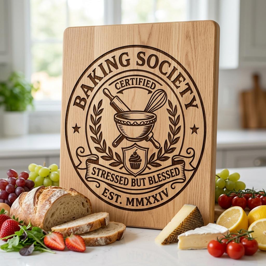 Funny Kitchen Sayings, Vintage Baking Designs for Charcuterie Board Engraving
