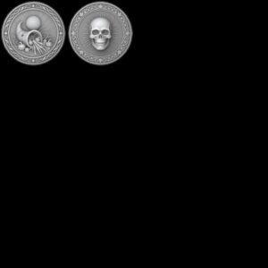 Gothic Monster Coin Engraving, Numismatic Depth Map Laser Relief File