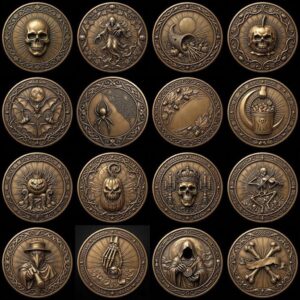 Gothic Monster Coin Engraving, Numismatic Depth Map Laser Relief File