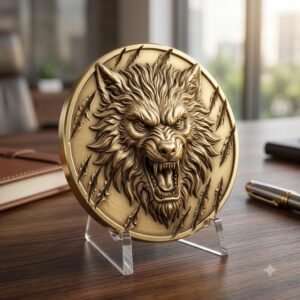 Gothic Monster Coin Engraving, Numismatic Depth Map Laser Relief File