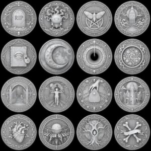 Gothic Monster Coin Engraving, Numismatic Depth Map Laser Relief File