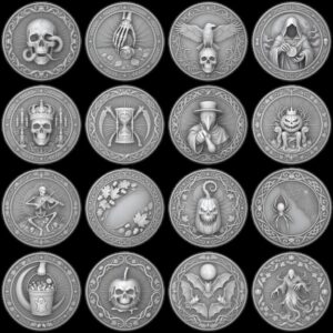 Gothic Monster Coin Engraving, Numismatic Depth Map Laser Relief File
