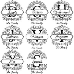 Grapevine Monogram Alphabet for Laser Engraving, Custom Family Board Gift