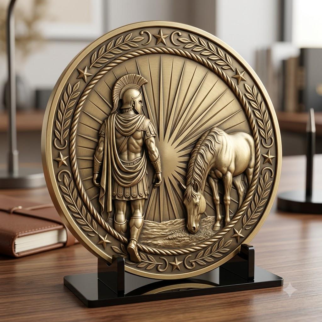 Greek Coin Medallion Depth Map Bundle, Warrior and Ship Relief Laser File