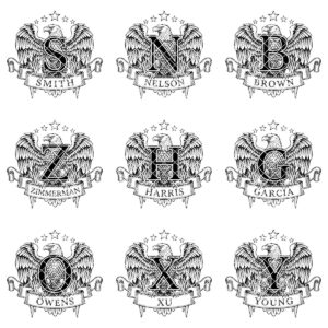 Heraldic Monogram Laser Engraving Design, Custom Surname Chopping Board Gift