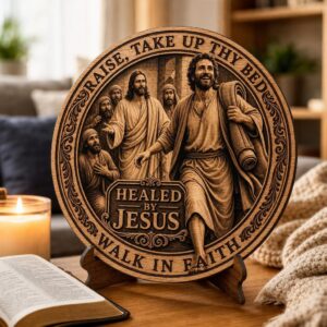 Jesus 3D Illusion Laser File, Miracles of Christ Wood Plaque Wall Art