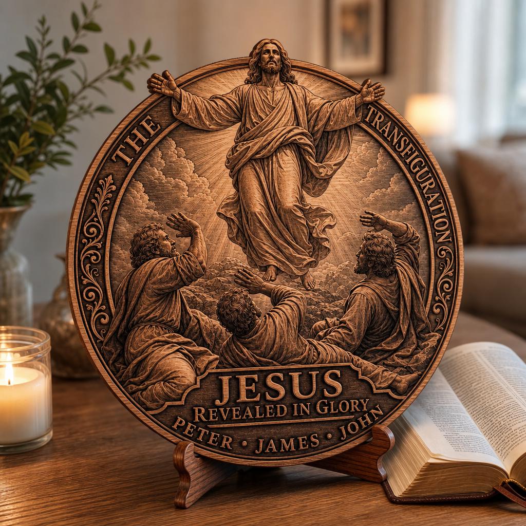Jesus 3D Illusion Laser File, Miracles of Christ Wood Plaque Wall Art