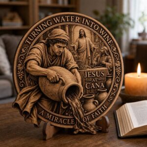 Jesus 3D Illusion Laser File, Miracles of Christ Wood Plaque Wall Art