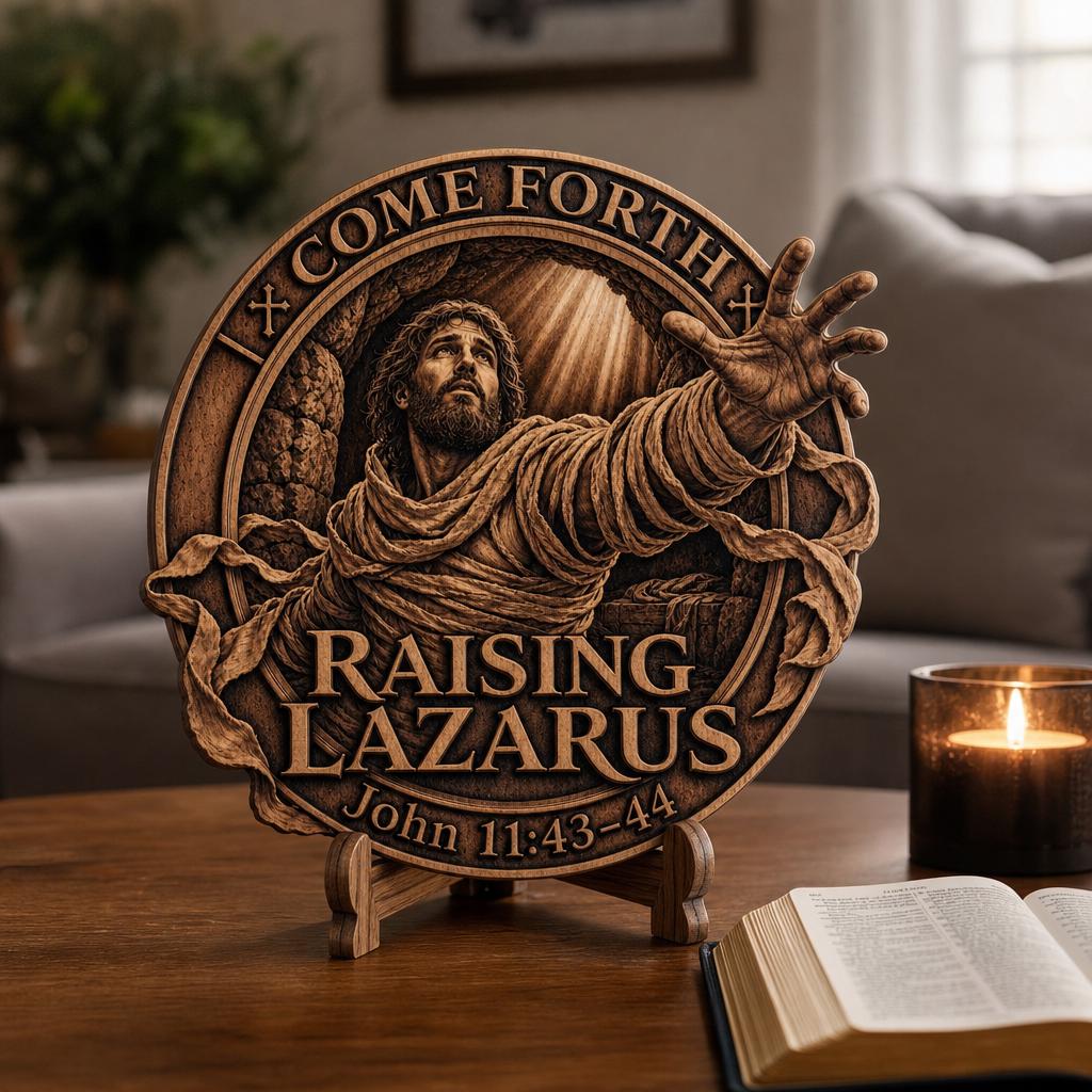 Jesus 3D Illusion Laser File, Miracles of Christ Wood Plaque Wall Art