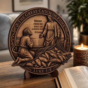 Jesus 3D Illusion Laser File, Miracles of Christ Wood Plaque Wall Art