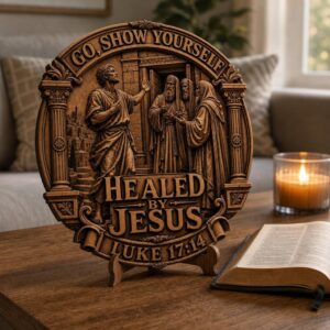 Jesus 3D Illusion Laser File, Miracles of Christ Wood Plaque Wall Art