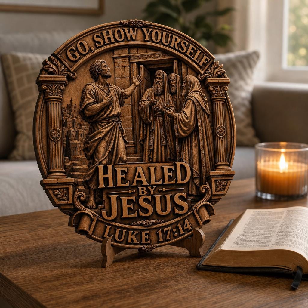 Jesus 3D Illusion Laser File, Miracles of Christ Wood Plaque Wall Art