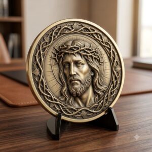 Jesus Coin Engraving Depth Map, Christian Bronze Relief Laser Art Bundle
