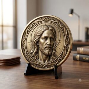 Jesus Coin Engraving Depth Map, Christian Bronze Relief Laser Art Bundle