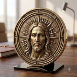 Jesus Coin Engraving Depth Map, Christian Bronze Relief Laser Art Bundle