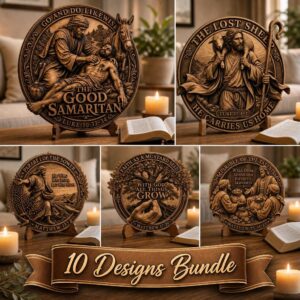 Jesus Parables 3D Illusion Laser Engraving Files, Christian Art Wood Bundle