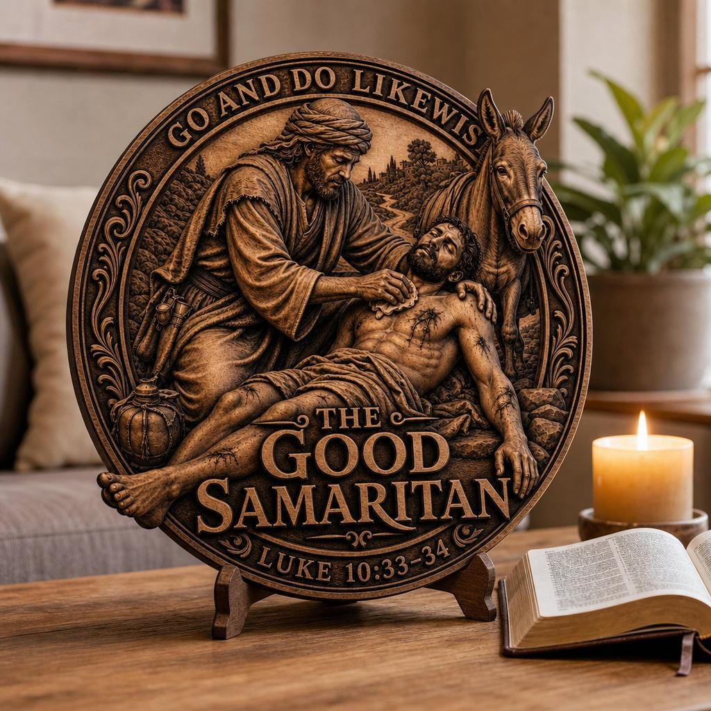 Jesus Parables 3D Illusion Laser Engraving Files, Christian Art Wood Bundle