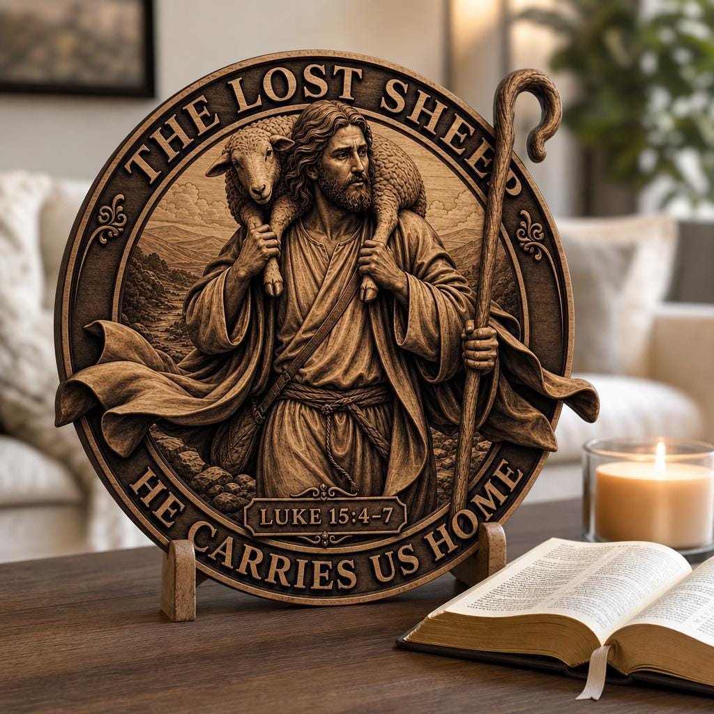 Jesus Parables 3D Illusion Laser Engraving Files, Christian Art Wood Bundle