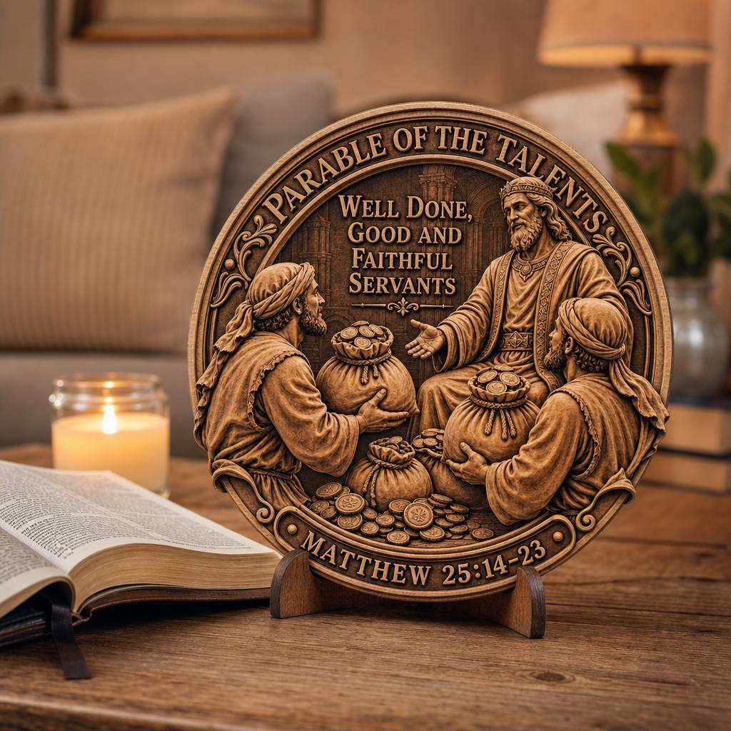 Jesus Parables 3D Illusion Laser Engraving Files, Christian Art Wood Bundle