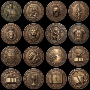 Jesus Relief PNG for Coin Engraving, Christian Medallion Depth Map Pattern