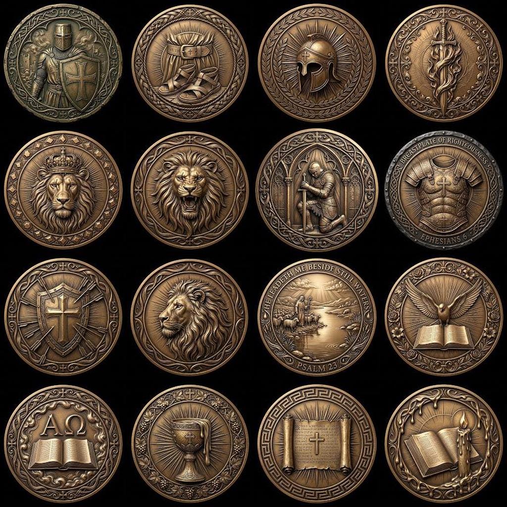 Jesus Relief PNG for Coin Engraving, Christian Medallion Depth Map Pattern