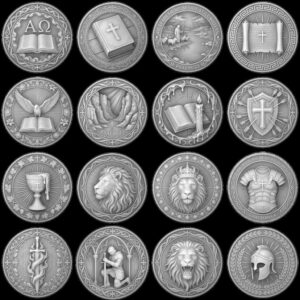 Jesus Relief PNG for Coin Engraving, Christian Medallion Depth Map Pattern