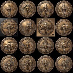 Military Challenge Coin Laser File, Deep Relief Veteran Tribute Medal Map