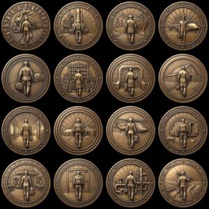 Military Challenge Coin Laser File, Deep Relief Veteran Tribute Medal Map