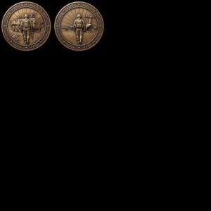 Military Challenge Coin Laser File, Deep Relief Veteran Tribute Medal Map