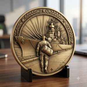 Military Challenge Coin Laser File, Deep Relief Veteran Tribute Medal Map