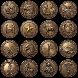 Military Coin Depth Maps, 49 High Detail Relief Files for Laser Engraving