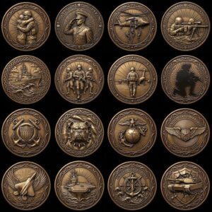 Military Coin Depth Maps, 49 High Detail Relief Files for Laser Engraving
