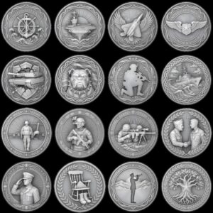 Military Coin Depth Maps, 49 High Detail Relief Files for Laser Engraving
