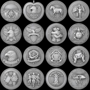 Military Coin Depth Maps, 49 High Detail Relief Files for Laser Engraving