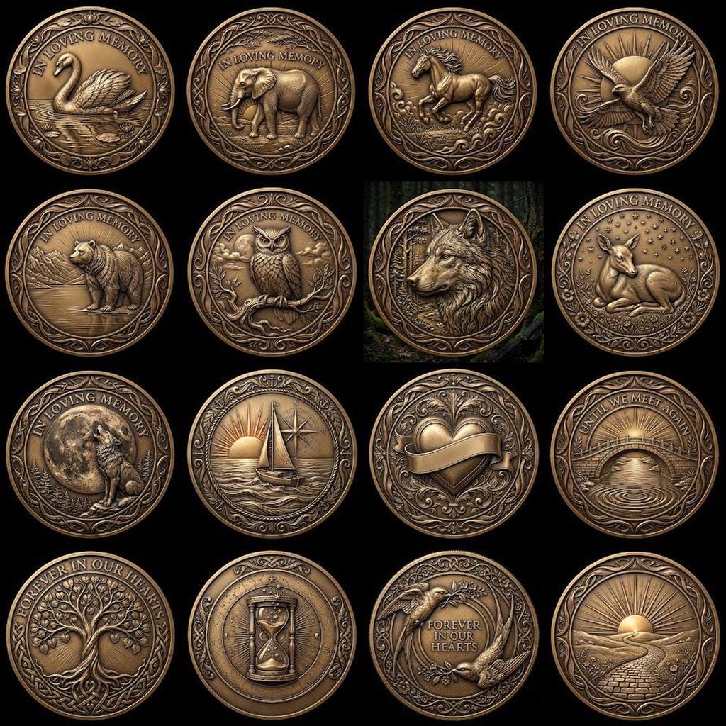 Mom and Dad Memorial Coin Engraving File, Family Heritage Laser Depth Map PNG