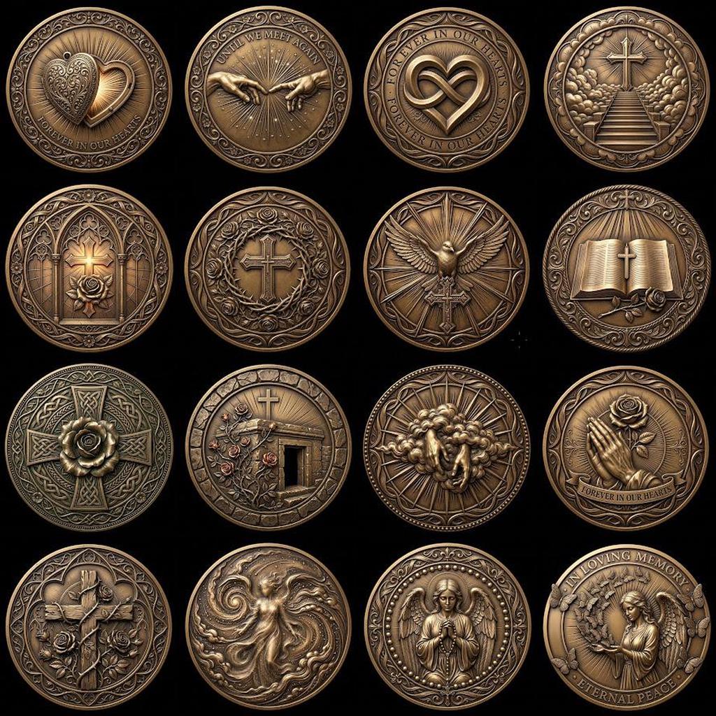 Mom and Dad Memorial Coin Engraving File, Family Heritage Laser Depth Map PNG