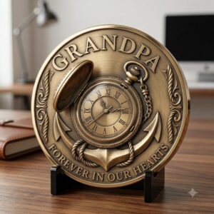 Mom and Dad Memorial Coin Engraving File, Family Heritage Laser Depth Map PNG