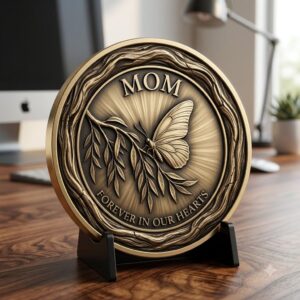 Mom and Dad Memorial Coin Engraving File, Family Heritage Laser Depth Map PNG