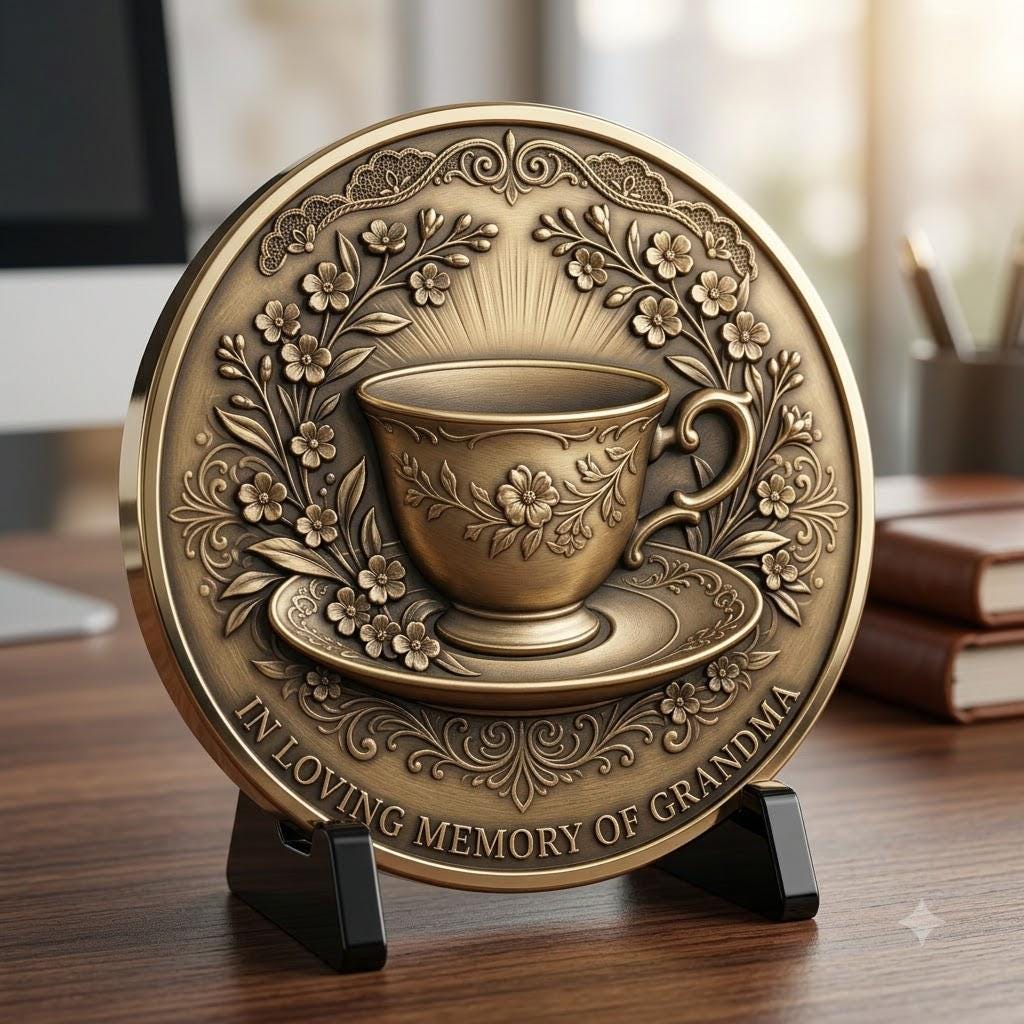 Mom and Dad Memorial Coin Engraving File, Family Heritage Laser Depth Map PNG