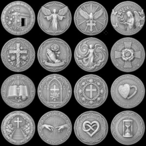 Mom and Dad Memorial Coin Engraving File, Family Heritage Laser Depth Map PNG