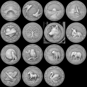 Mom and Dad Memorial Coin Engraving File, Family Heritage Laser Depth Map PNG
