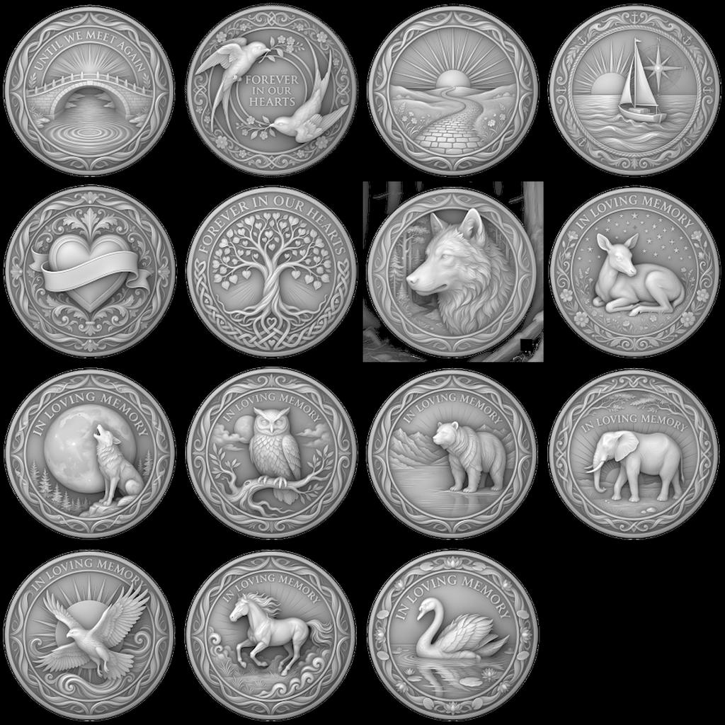 Mom and Dad Memorial Coin Engraving File, Family Heritage Laser Depth Map PNG