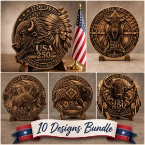 Native American Bison Laser Engraving Design, 3D Ancestral Spirit Wood Plaque
