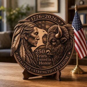 Native American Bison Laser Engraving Design, 3D Ancestral Spirit Wood Plaque