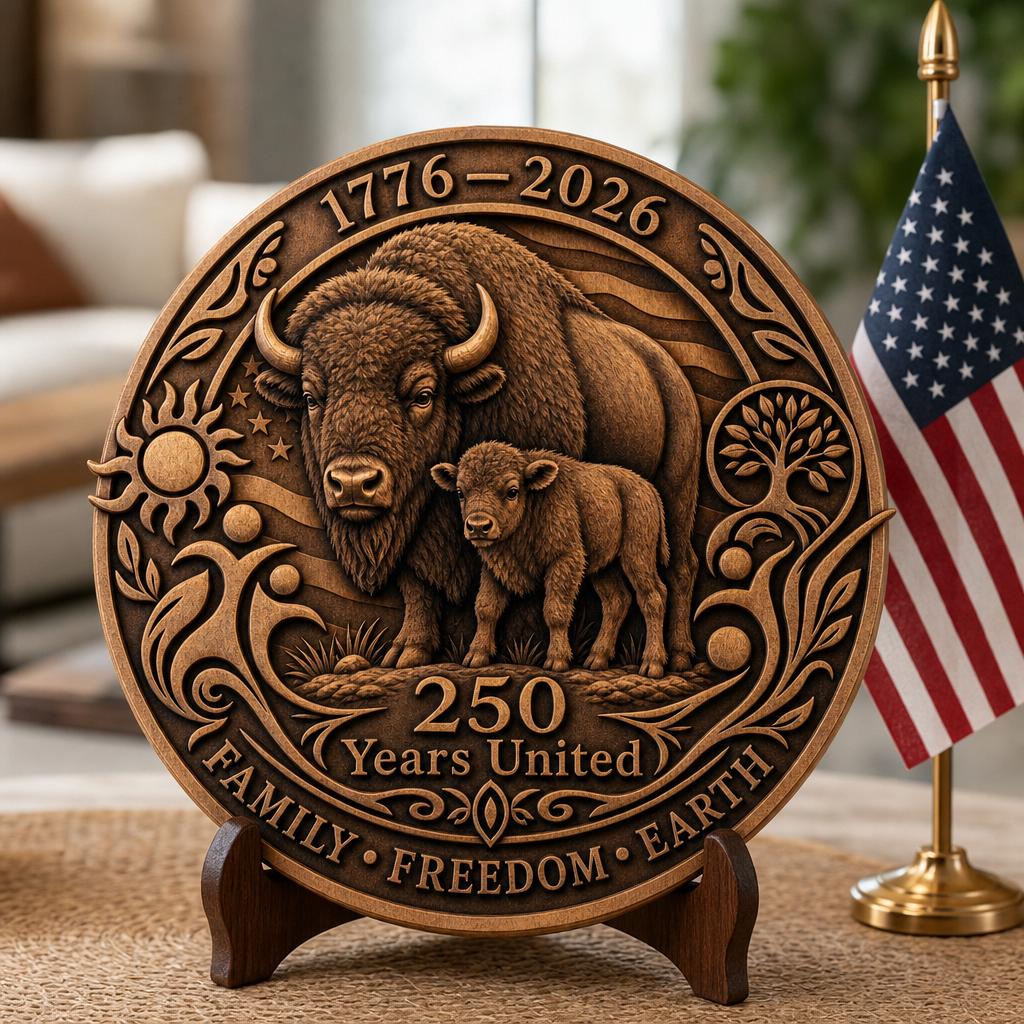 Native American Bison Laser Engraving Design, 3D Ancestral Spirit Wood Plaque