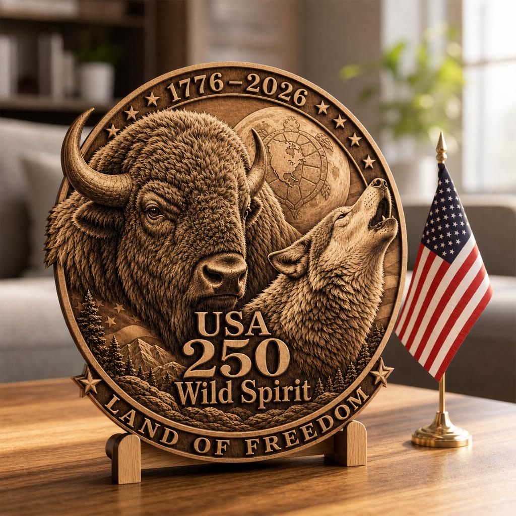 Native American Bison Laser Engraving Design, 3D Ancestral Spirit Wood Plaque