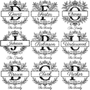 Ornate Monogram Letters, Custom Family Name Laser Designs for Chopping Boards