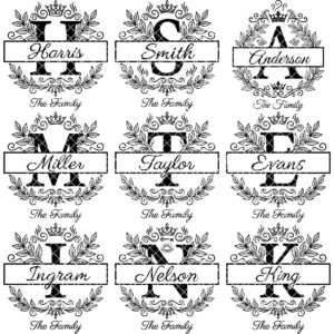 Ornate Monogram Letters, Custom Family Name Laser Designs for Chopping Boards